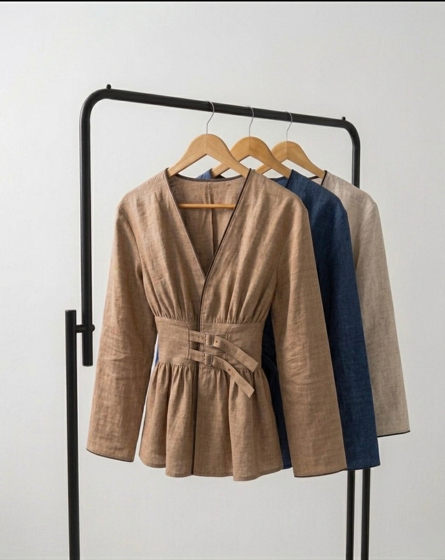 Elegant Linen Tie Top