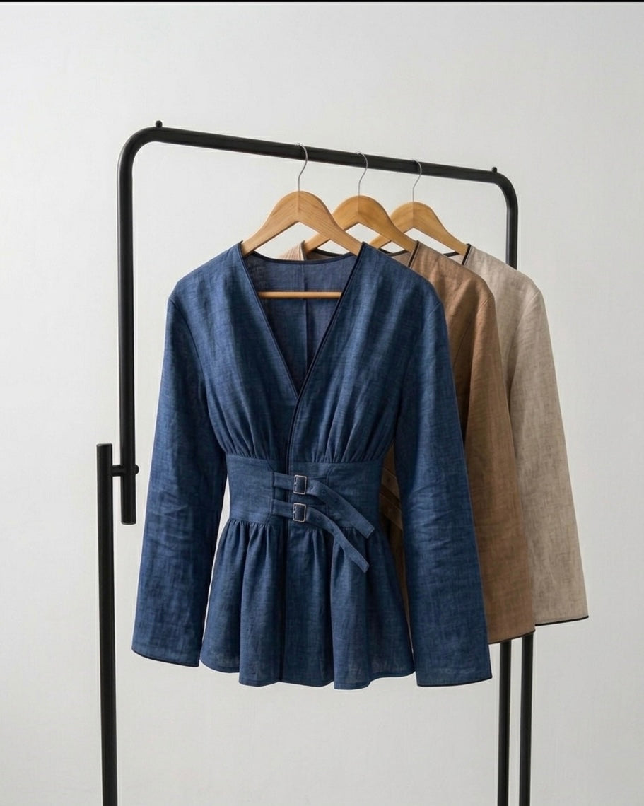 Elegant Linen Tie Top