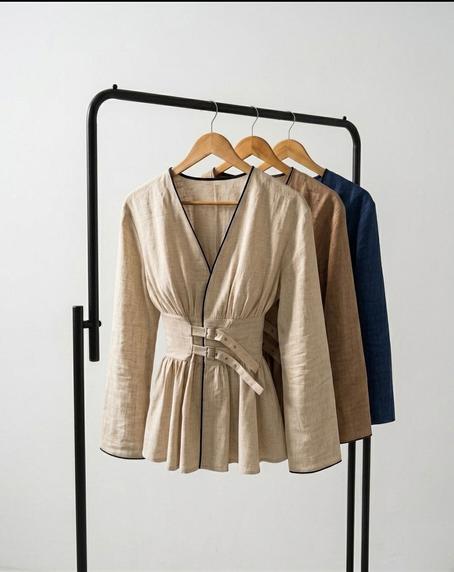 Elegant Linen Tie Top